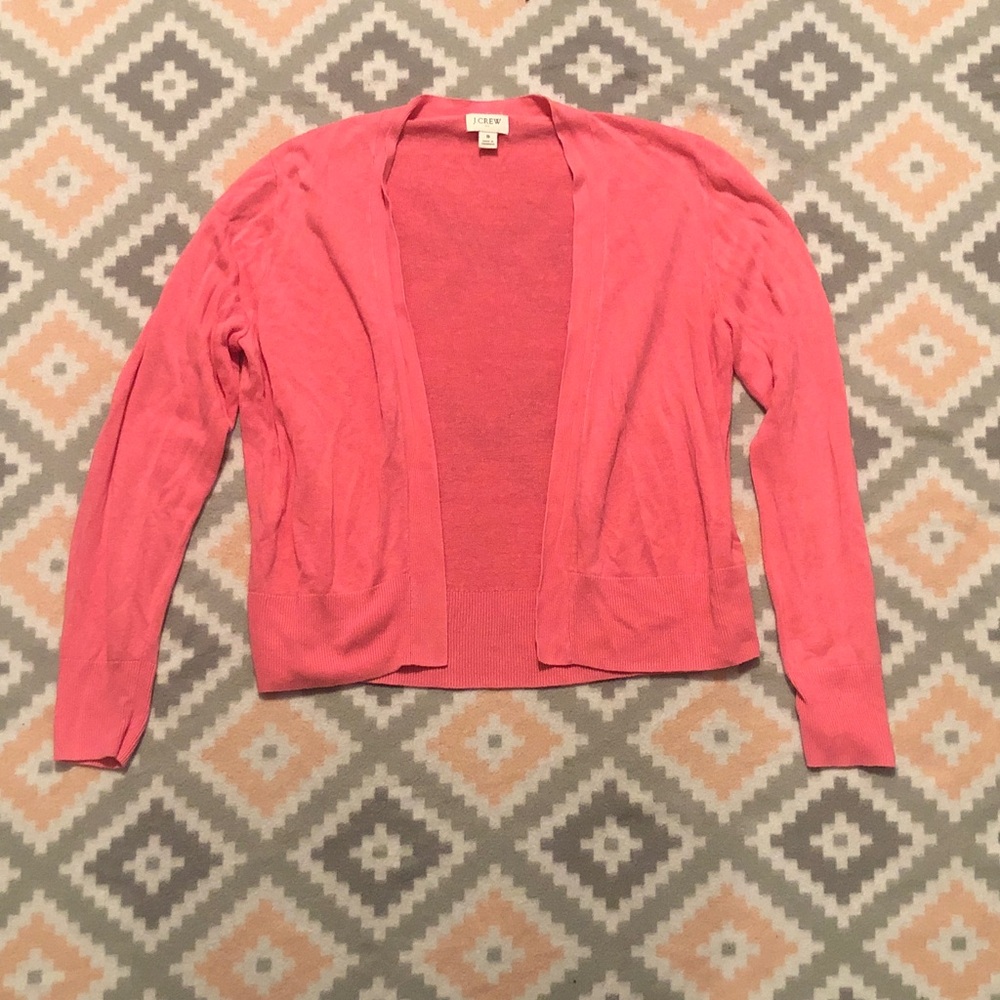 J. Crew Womens Vibrant Pink Open-Front Cardigan Size Small
